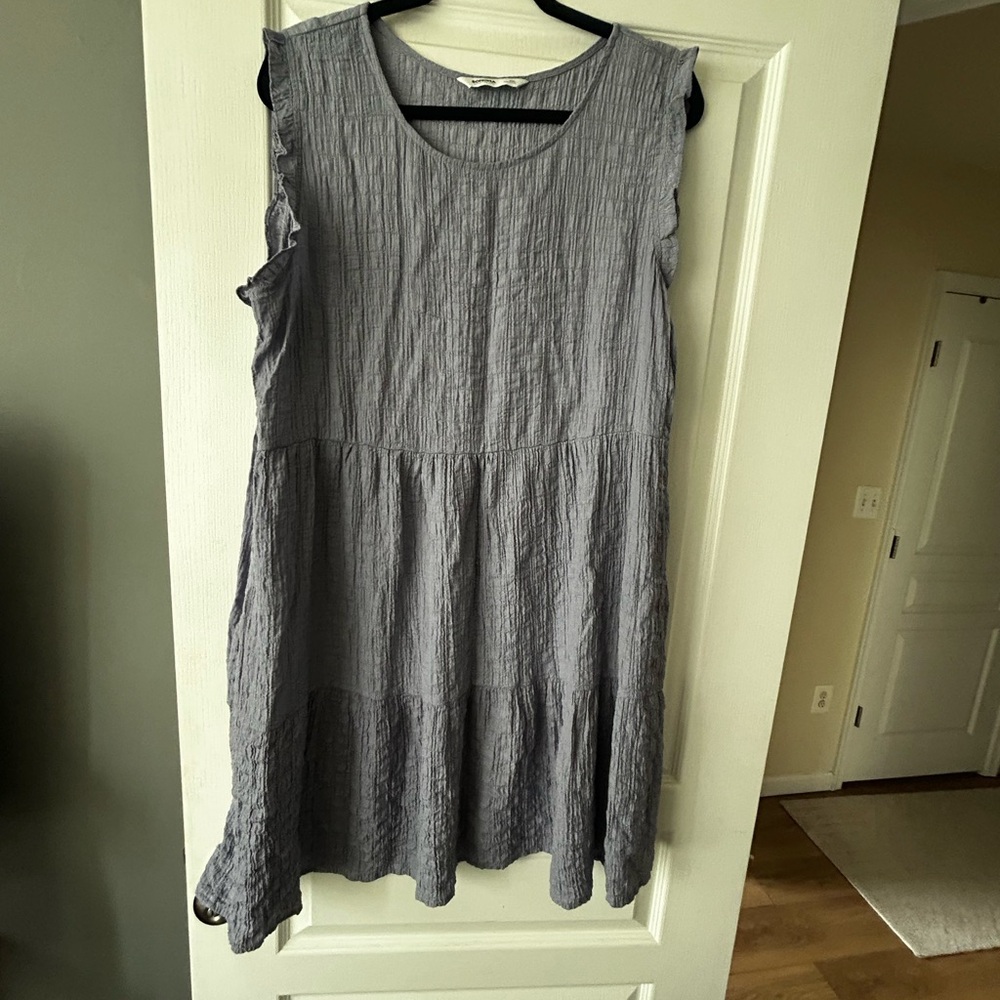Sonoma Sleeveless Crinkle Tank Dress in Light Gray